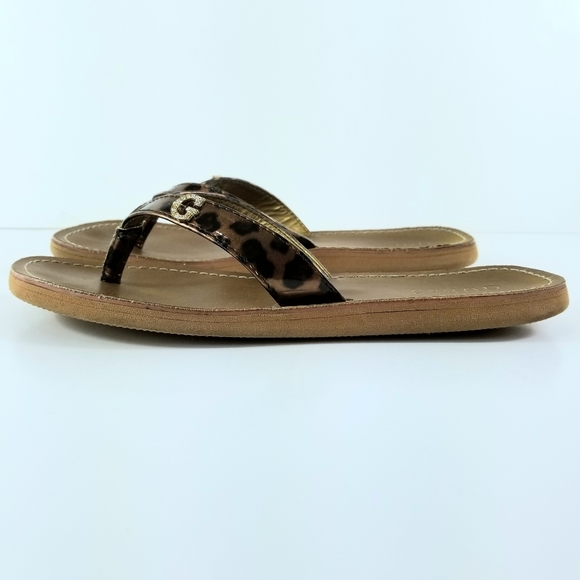 Sz 8 Guess Animal Print Flip Flop Sandals - Picture 5 of 11